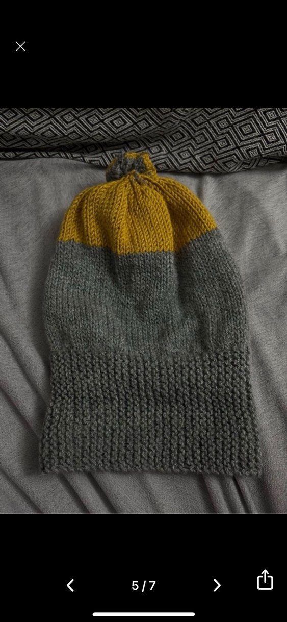 Gri ve Sarı Örgü Kadın Bere - Görsel 5