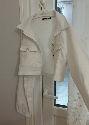 Düğmeli Beyaz Keten Midi Kadın Gömlek - Görsel 3