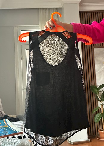 Siyah kolsuz bluz - Görsel 2