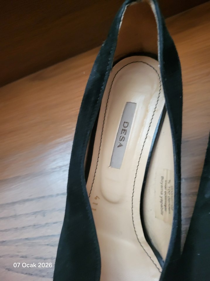 Siyah Süet Fiyonk Detaylı Topuklu Kadın Ayakkabı - Görsel 5