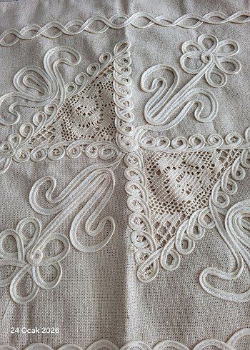 Nakışlı Beyaz krem yastık kılifi BULDAN İŞİ - Görsel 2