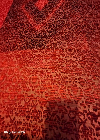 Koyu Kırmızı  VAKKO EŞARP - Görsel 4