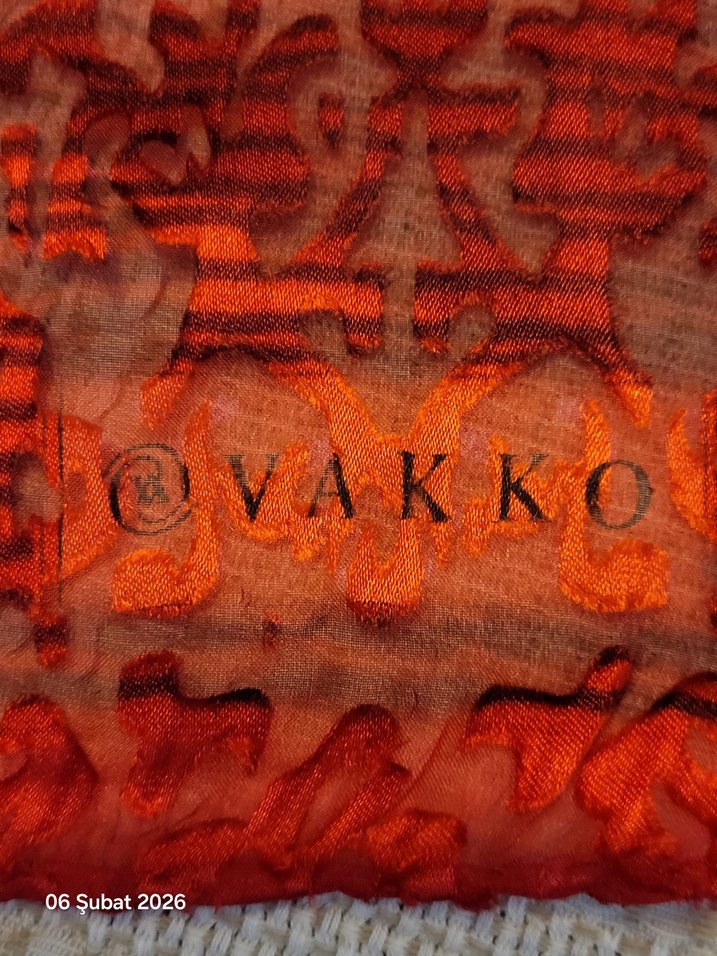 Koyu Kırmızı  VAKKO EŞARP - Görsel 2