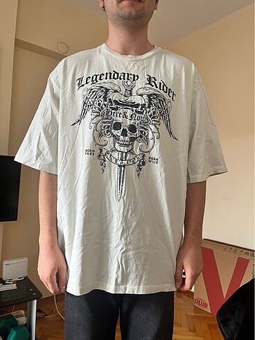 Tiburon kırık beyaz desenli tshirt