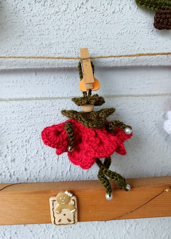 Örgü Bohem Renkli Kadın Anahtarlık - Görsel 4