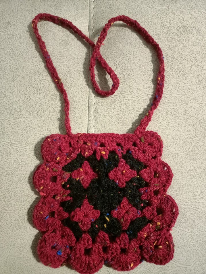 Bordo Örgü Bohem Kız Çocuk Çapraz Çanta - Görsel 4