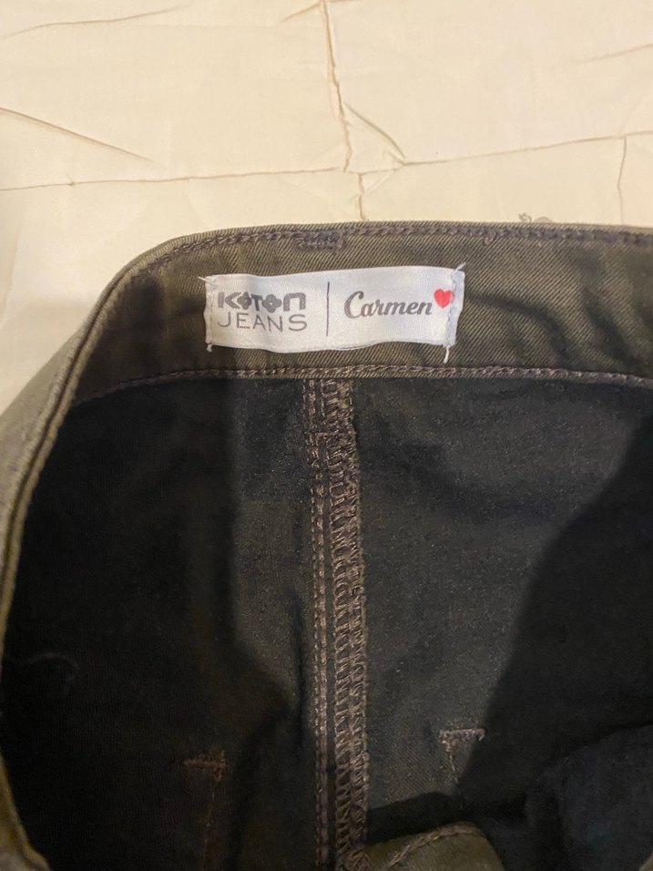 Koyu yesil Kadın Skinny Pantolon - Görsel 2