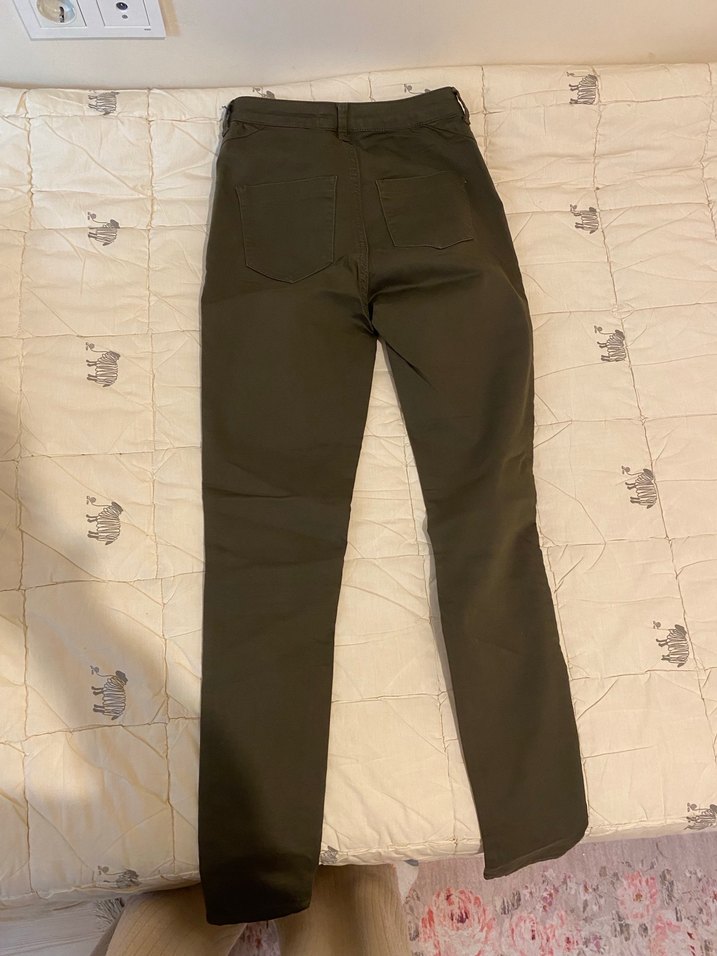 Koyu yesil Kadın Skinny Pantolon - Görsel 3