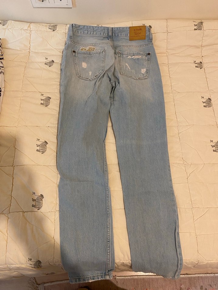 Kadın Mavi Yırtık Kot Pantolon - Görsel 3