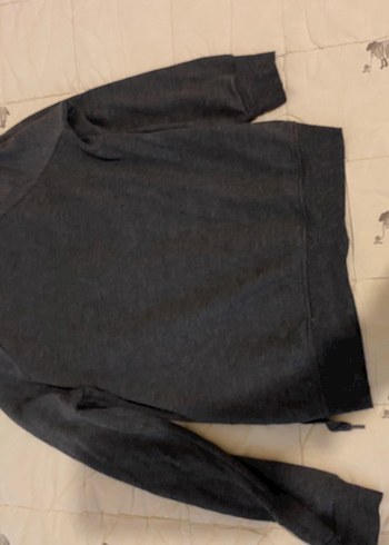 Gri Kapüşonlu Fermuarlı Sweatshirt - Görsel 2