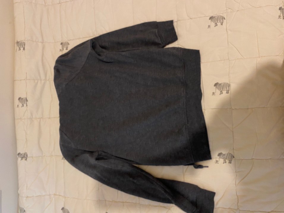 Gri Kapüşonlu Fermuarlı Sweatshirt - Görsel 2