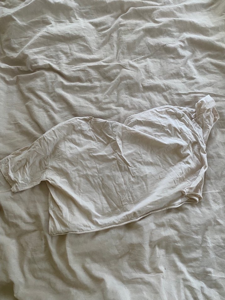 Beyaz Kadın Kısa Kollu Baskılı Tişört - Görsel 2