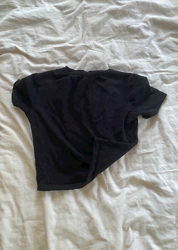 Siyah Baskılı Mini Kadın Tişört - Görsel 2