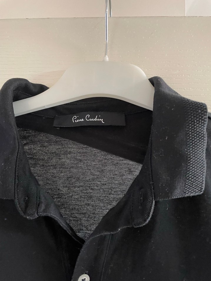 Erkek Siyah Keten Polo yaka Tişört - Görsel 2