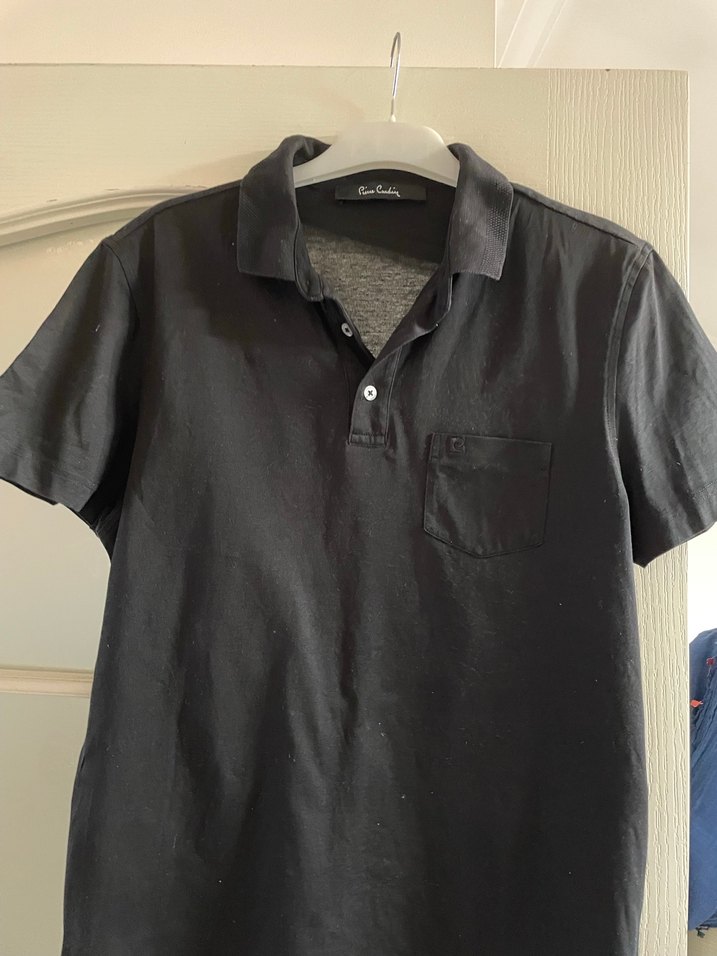 Erkek Siyah Keten Polo yaka Tişört - Görsel 3