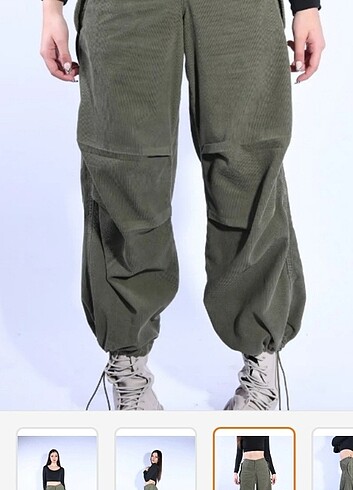 Kadife paraşüt jogger pantolon