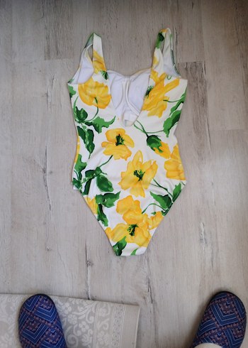 Sarı Çiçekli Bohem Kadın Mayo - Görsel 2