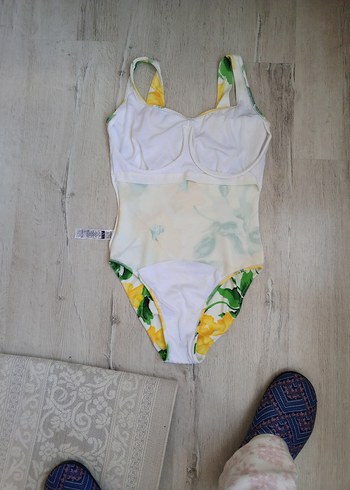 Sarı Çiçekli Bohem Kadın Mayo - Görsel 3