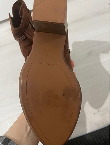 36 Beden kahverengi Renk Bershka süet bot