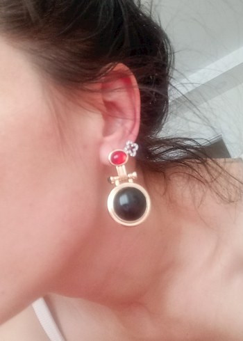 Beden bordo Renk Bordo Renkli Mini Bohem Küpeler