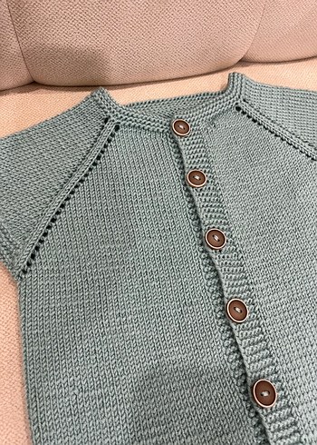 Mint yeşili erkek bebek yelek - Görsel 2