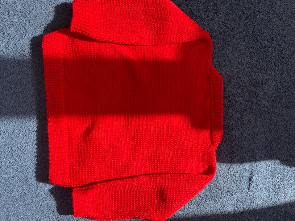 Nakışlı Kırmızı Kız Çocuk Triko Hırka - Görsel 4