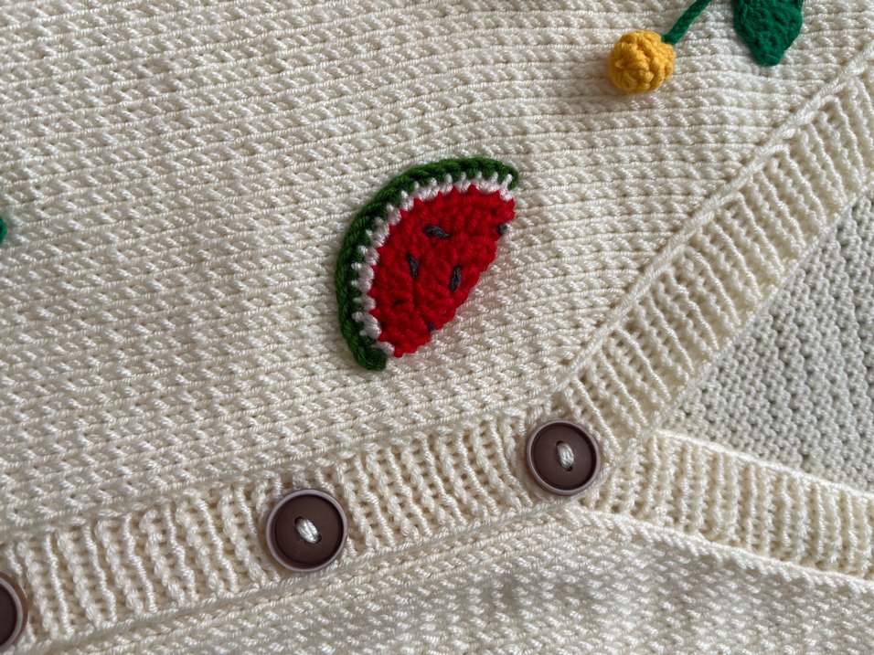 Nakışlı Bohem Kız Triko Hırka - Görsel 2