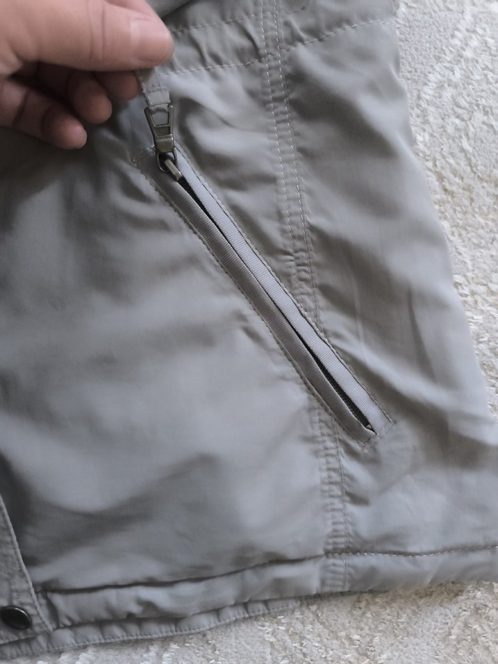 Gri Kadın Düğmeli Midi Mont yağmurluk - Görsel 5