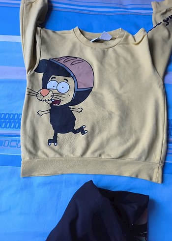 Sarı Baskılı Erkek Çocuk Eşofman Takımı - Görsel 4