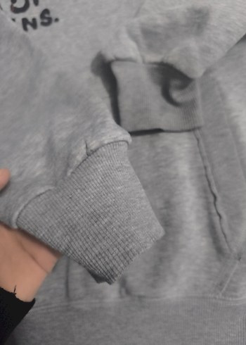 Gri Kapüşonlu Erkek Sweatshirt - Görsel 2