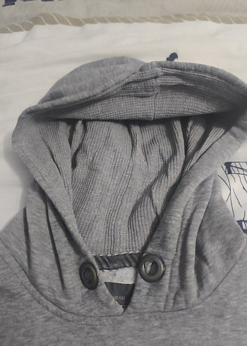 Gri Kapüşonlu Erkek Sweatshirt - Görsel 6