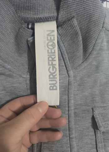 Gri Erkek Düğmeli Orta Boy Mont - Görsel 3