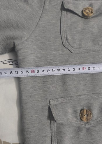 Gri Erkek Düğmeli Orta Boy Mont - Görsel 4