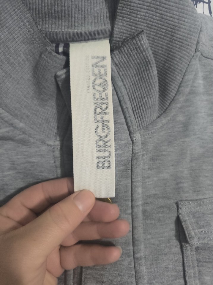 Gri Erkek Düğmeli Orta Boy Mont - Görsel 3