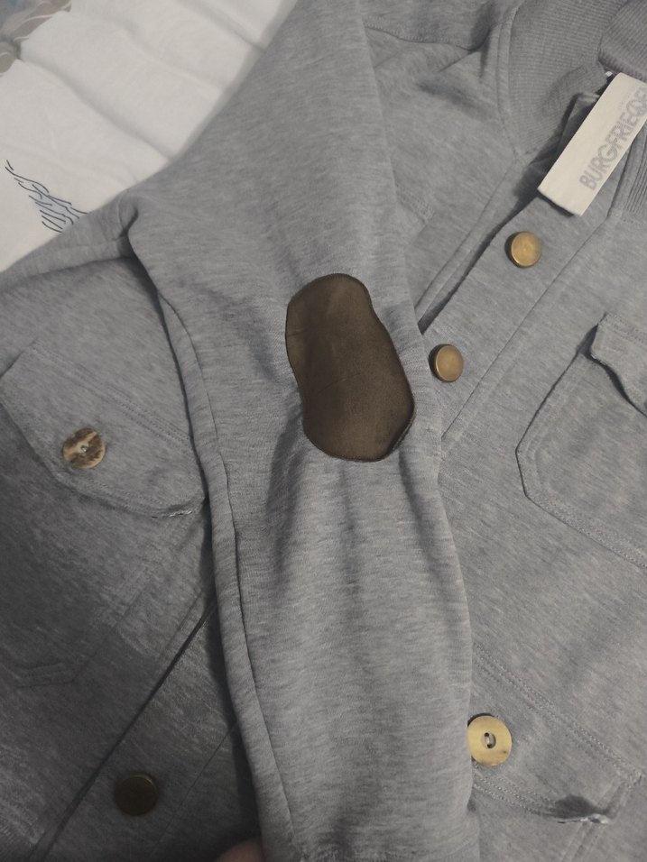 Gri Erkek Düğmeli Orta Boy Mont - Görsel 2