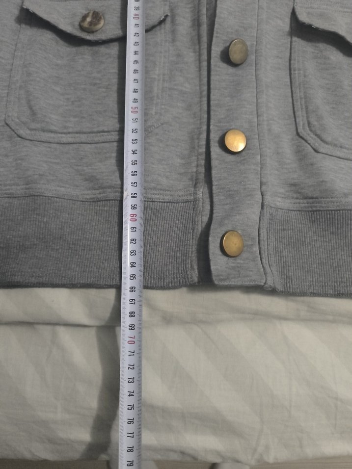 Gri Erkek Düğmeli Orta Boy Mont - Görsel 5