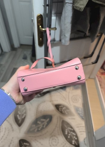 Pembe Deri Tokalı Kadın Çanta - Görsel 6