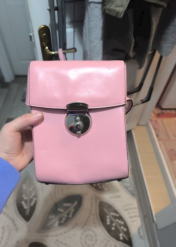 Pembe Deri Tokalı Kadın Çanta - Görsel 7