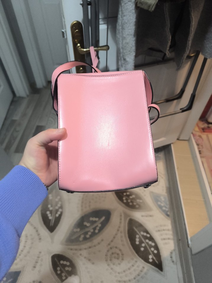 Pembe Deri Tokalı Kadın Çanta - Görsel 5