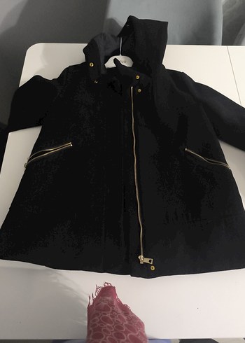 Siyah Fermuarlı Midi Kaban - Görsel 8