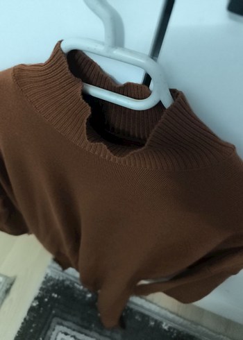 Kahverengi uzun Kollu Kadın Triko - Görsel 8