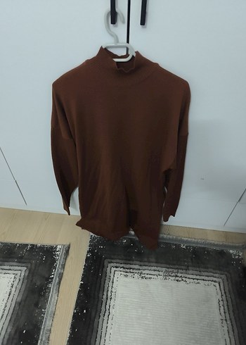 Kahverengi uzun Kollu Kadın Triko - Görsel 6