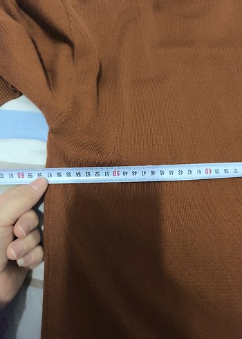 Kahverengi uzun Kollu Kadın Triko - Görsel 3