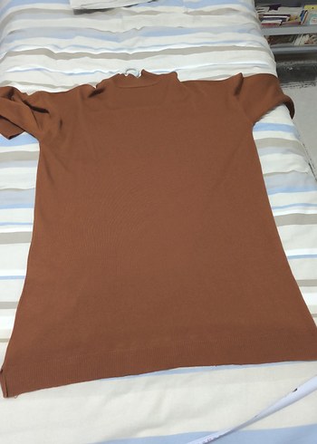 Kahverengi uzun Kollu Kadın Triko - Görsel 5