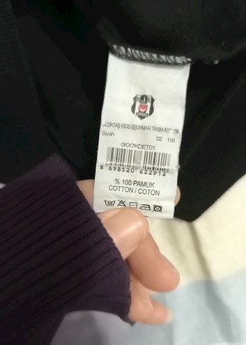 Kara Beşiktaş Kartal Baskılı Siyah Kapüşonlu Sweatshirt - Görsel 3