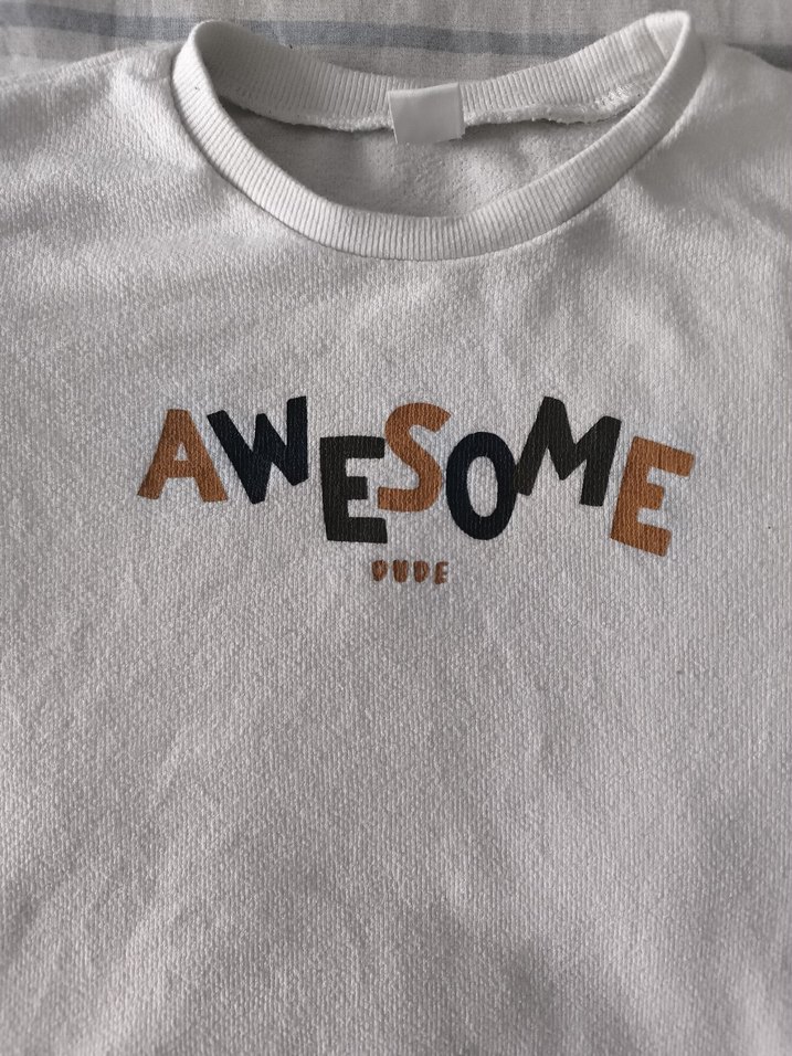 Beyaz Baskılı Erkek Çocuk Sweatshirt - Görsel 2