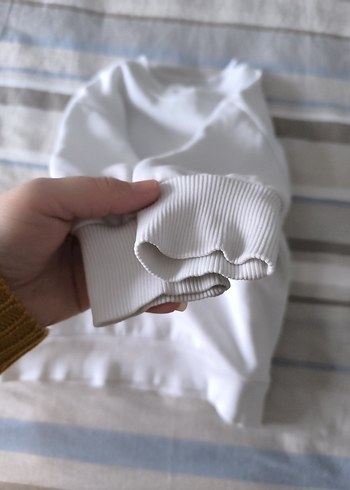 Çoçuk Beyaz Baskılı Kısa Kollu Sweatshirt - Görsel 2