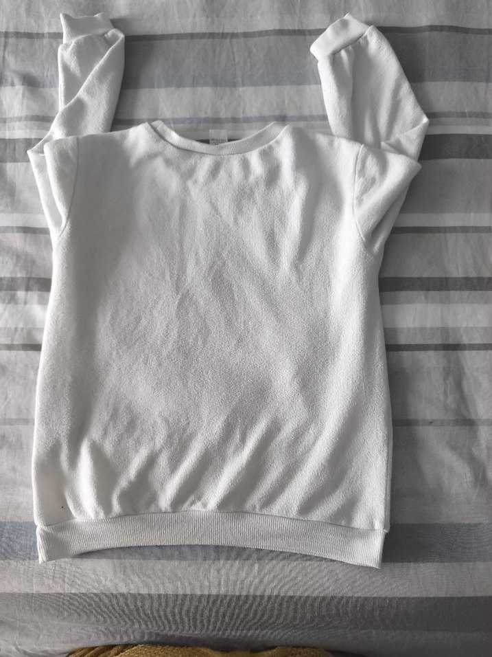 Çoçuk Beyaz Baskılı Kısa Kollu Sweatshirt - Görsel 5