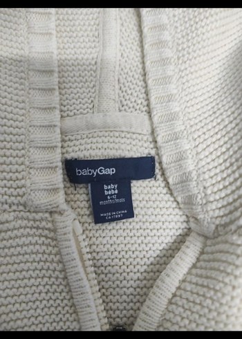 Bebek Beyaz Kapüşonlu Triko Hırka - Görsel 2