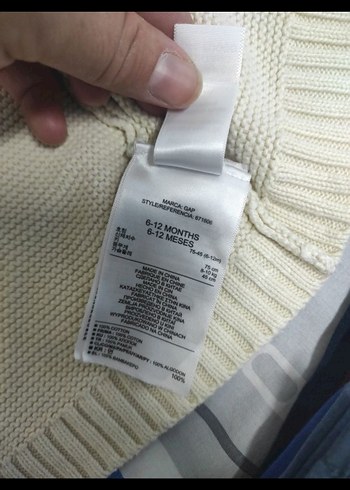 Bebek Beyaz Kapüşonlu Triko Hırka - Görsel 6